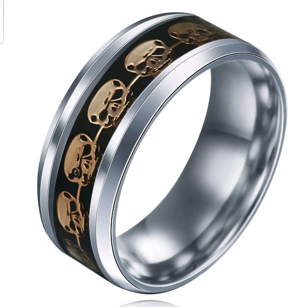 SKULL RING TITANIUM STAINLESS - Picture 2 of 6